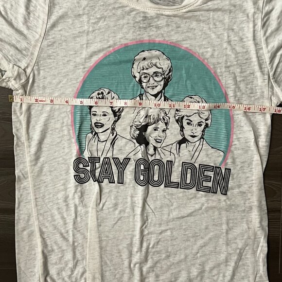 Target Golden Girls T-Shirt Women's Medium 'Stay Golden' Mint Green and Cream - Picture 2 of 5